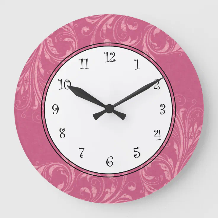 Pink Girls Wall Clocks | Zazzle