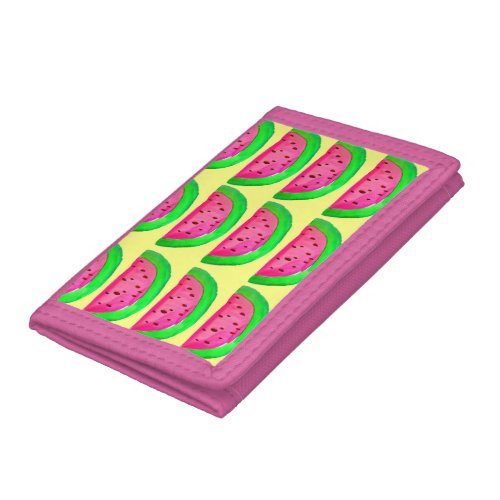 Pink Girls watermelon fruit pop art wallet