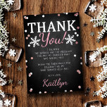 Pink Girl's Winter Christmas Baby Shower Thank You Foil Invitation<br><div class="desc">Celebrate in style with these sweet and very trendy real foil pressed baby shower invitations. This design is easy to personalize with your special event wording and your guests will be thrilled when they receive these fabulous invites.</div>