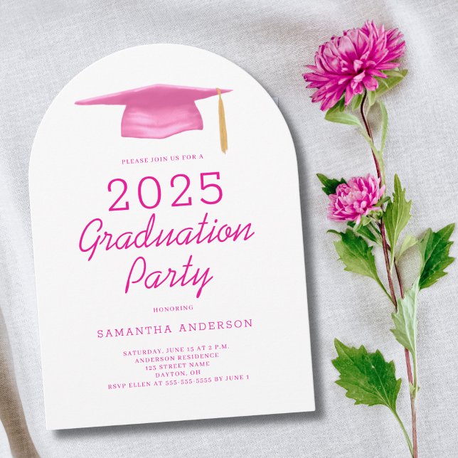 Pink Girly 2025 Graduation Party  Invitation (Creator Uploaded)