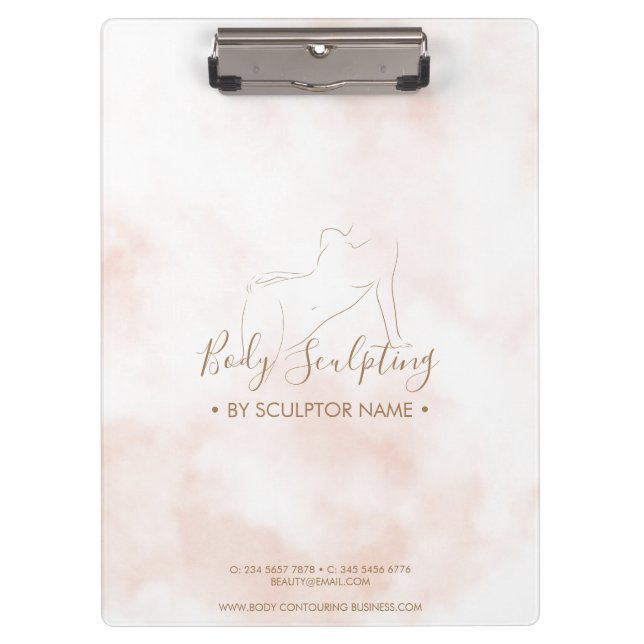 Pink girly Body sculpting contouring spa Clipboard (Front)