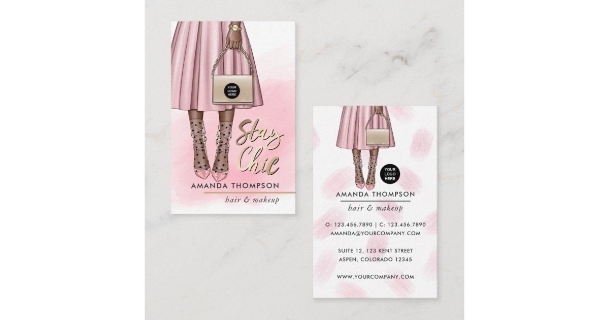 Pink Girly Business Card Zazzle