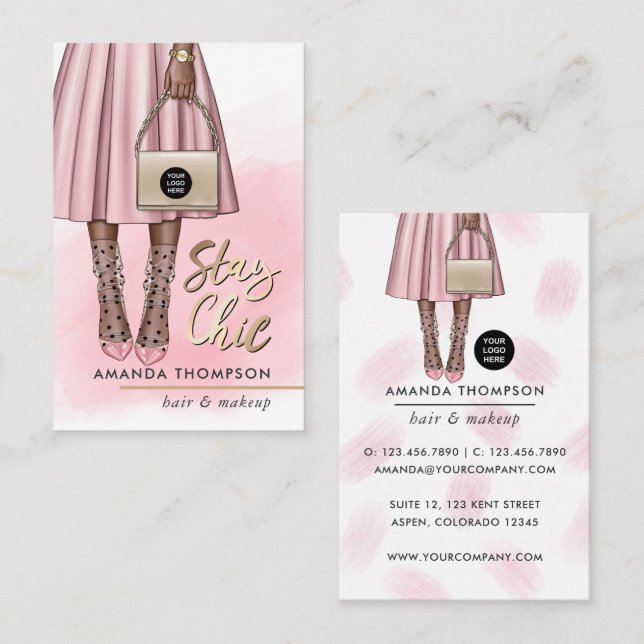 Pink Girly Business Card (Front/Back)