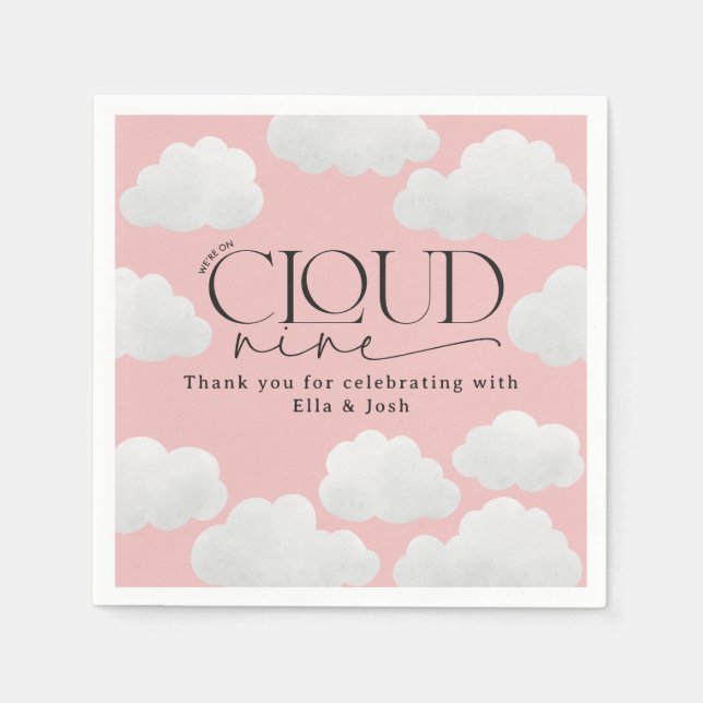 Pink Girly cloud nine shower modern stylish Napkins (Front)