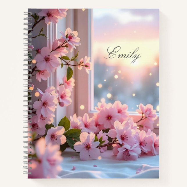 Pink Girly Custom image personalized Notebook (Front)