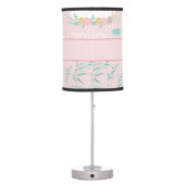 Pink girly cute swan floral elegant beautiful table lamp (Back)