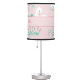 Pink girly cute swan floral elegant beautiful table lamp (Right)