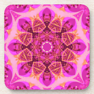 Pink Girly Delight Mandala Art  : Set of Six Drink Coaster