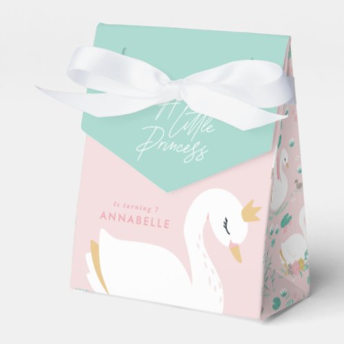 Pink girly elegant photo beautiful swan party favo favor boxes