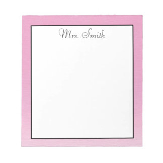 Pink Girly Elegant With Name Notepad