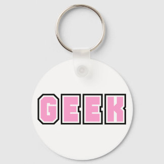 Pink Girly Geek Geeky Geeks Nerd Nerdy Glasses Fun Keychain