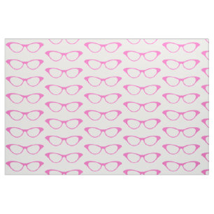 Pink Girly Geek Glasses Fabric