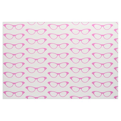 Pink Girly Geek Glasses Fabric