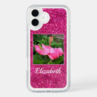 Pink Girly Glitter Beautiful Floral Personal Photo