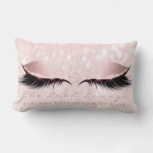 Pink Girly Glitter Makeup Lash Eye Princess Sweet Lumbar Pillow