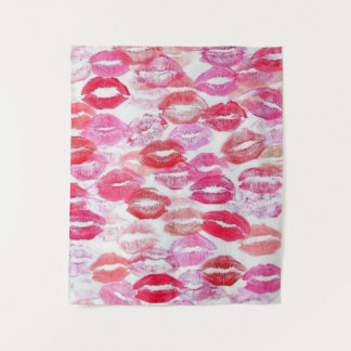 Pink Girly Kisses  Tapestry