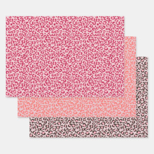 Pink Girly Leopard Print Animal Print Wrapping Paper Sheets