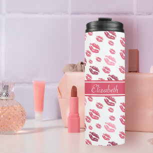 Pink Girly Lips Thermal Tumbler