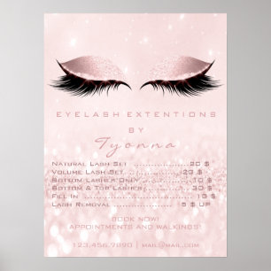 Pink Girly Makeup Eyes Lashes Extension Prices Poster