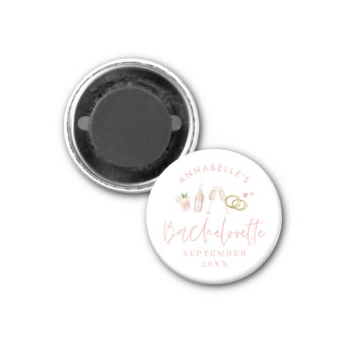 Pink girly modern champagne bachelorette stylish magnet