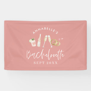 Pink girly modern champagne bachelorette weekend b banner