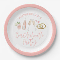 Pink girly modern cocktail script bachelorette