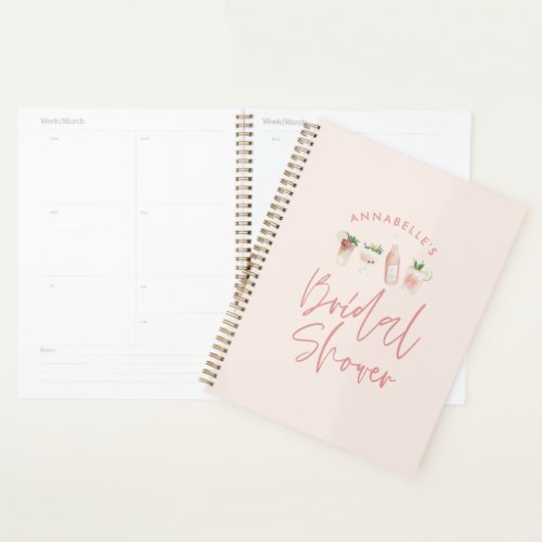 Pink girly modern drinks bridal shower planner