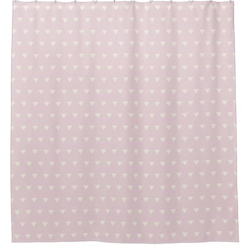 Pink Girly Modern Geometric Triangles Pattern Shower Curtain