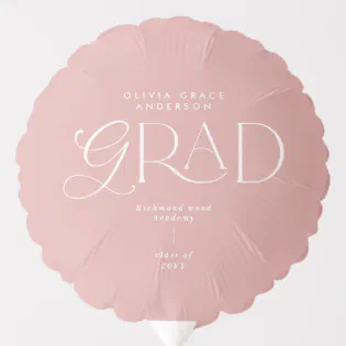 Pink girly modern typography minimal elegant balloon