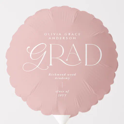 Pink girly modern typography minimal elegant balloon