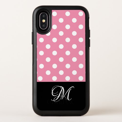 Pink Girly Monogram Style OtterBox Symmetry iPhone X Case