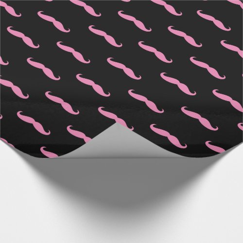 Pink Girly Mustache Wrapping Paper