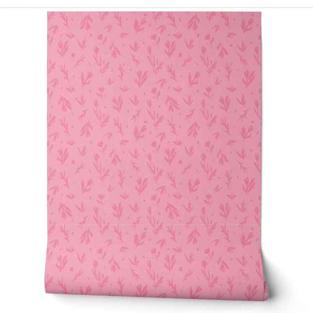 Pink Girly Peel Stick Feminine Floral Wallpaper Wallpaper (Unrolling)