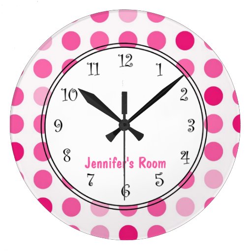 Pink Girly Personalized Clocks | Zazzle