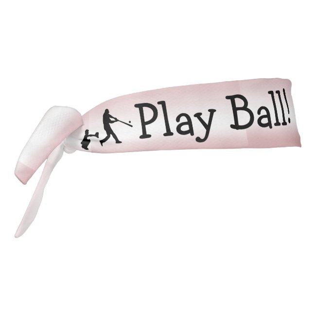 Pink Girly Play Ball Baseball Sports Tie Headband