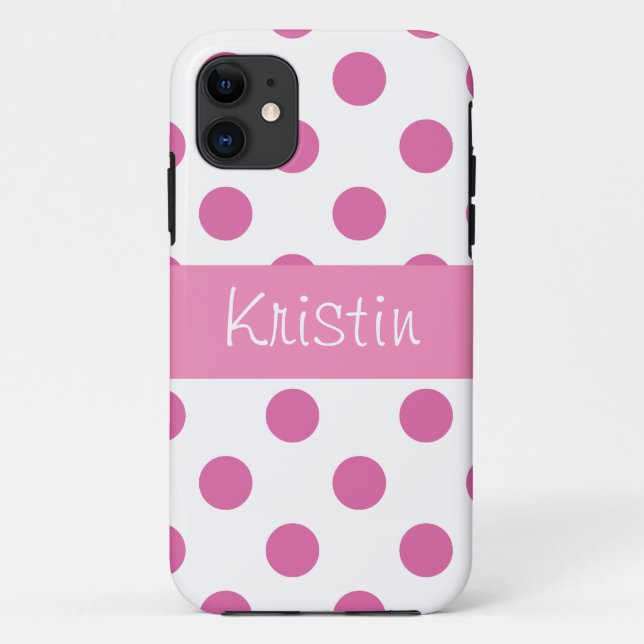 Pink girly Polka Dot Iphone 5 cases (Back)
