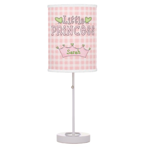 Pink Girly Princess Custom Table Lamp