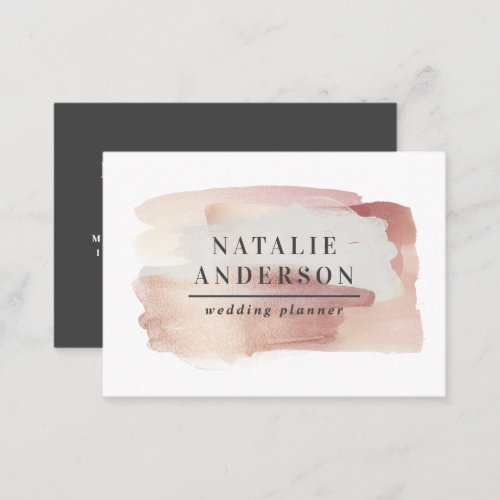 Pink girly rose gold modern stylish business card