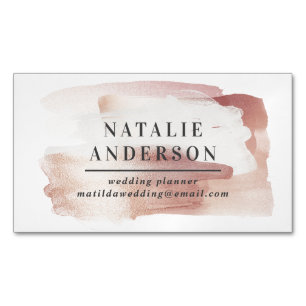 Pink girly rose gold modern stylish  business card magnet