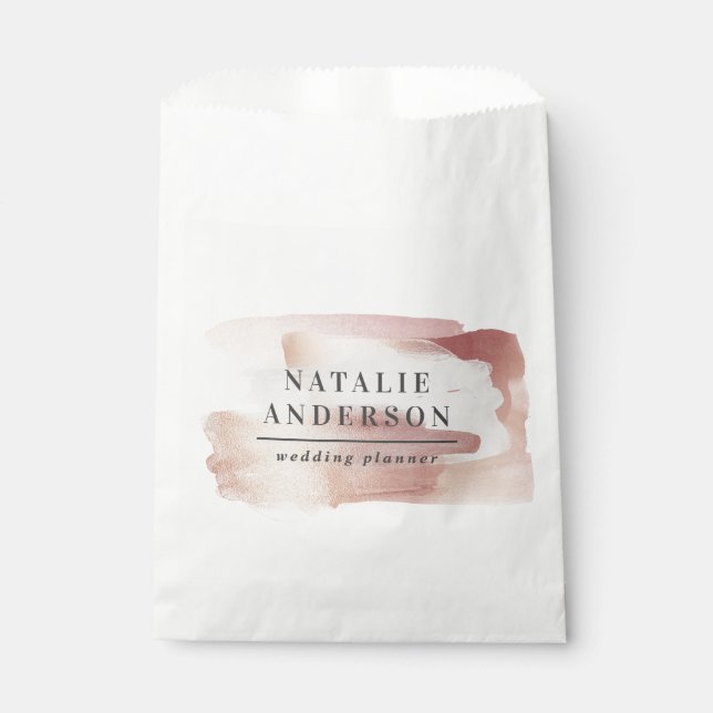 Pink girly rose gold modern stylish business  favor bag (Front)