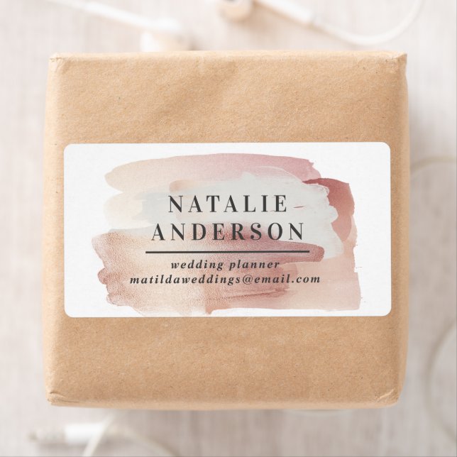 Pink girly rose gold modern stylish business  label (Insitu)
