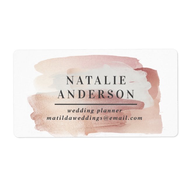 Pink girly rose gold modern stylish business  label (Front)