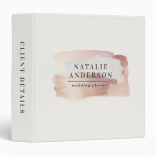 Pink girly rose gold modern stylish elegant 3 ring binder