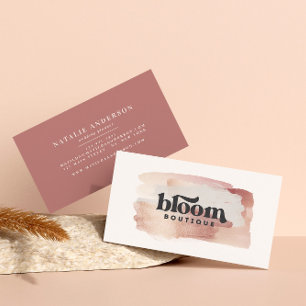 Pink girly rose gold modern stylish your logo business card