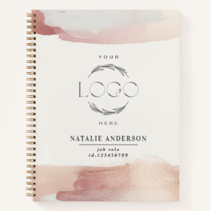 Pink girly rose gold modern stylish your logo notebook