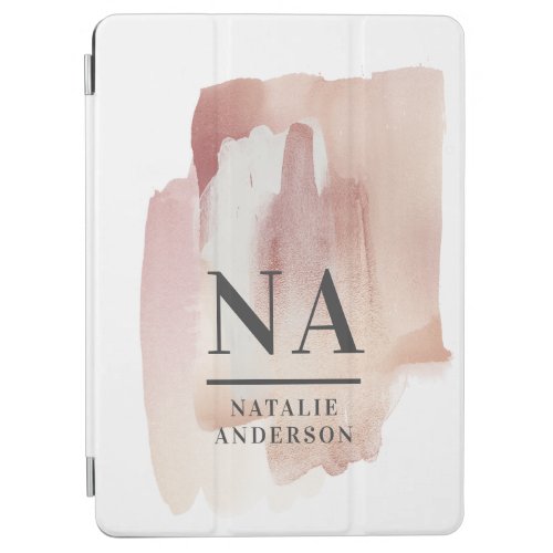 Pink girly rose monogram modern stylish  iPad air cover