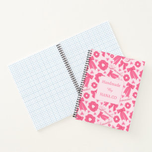 Pink Girly Scrunchies Pattern Cute Hair Accessory  Notebook