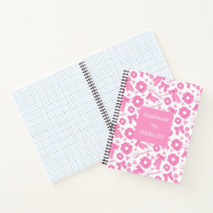 Pink Girly Scrunchies Pattern Cute Hair Accessory  Notebook