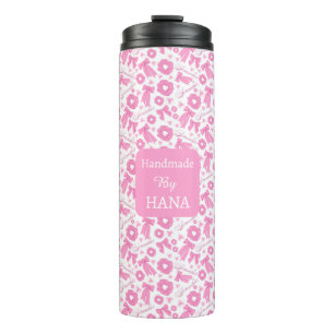 Pink Girly Scrunchies Pattern Cute Hair Accessory  Thermal Tumbler
