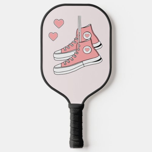 Pink Girly Sneakers Pickleball Paddle